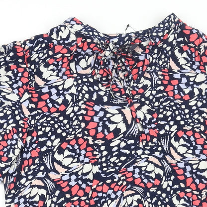Marks and Spencer Womens Multicoloured Geometric Viscose Mini Size 6 V-Neck Tie - Keyhole Neck