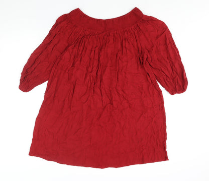 Sfera Womens Red Polyester Mini Size M Boat Neck Pullover