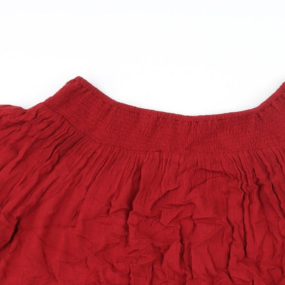 Sfera Womens Red Polyester Mini Size M Boat Neck Pullover