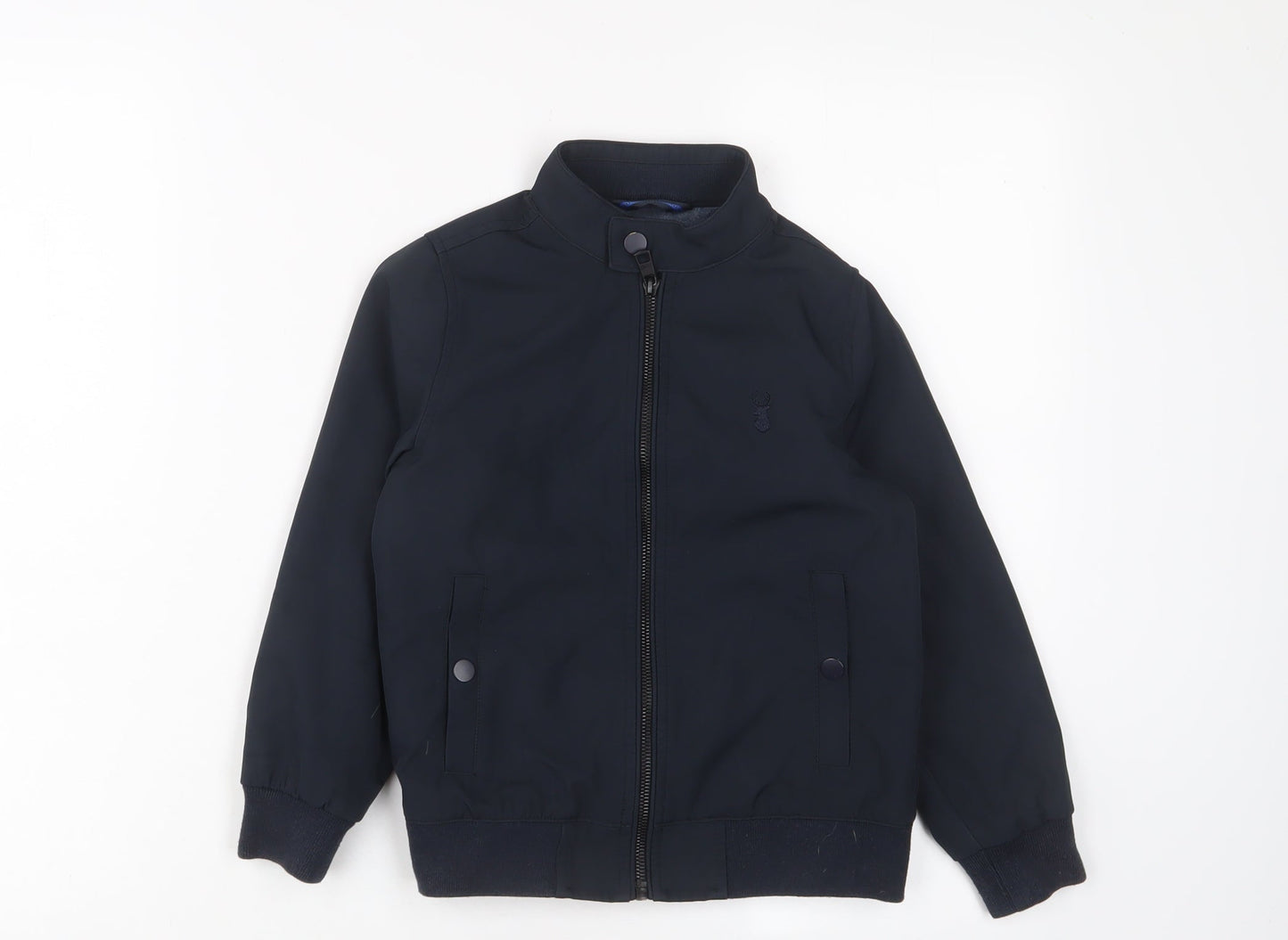 NEXT Boys Blue Jacket Size 6 Years Zip - Logo, Embroidered