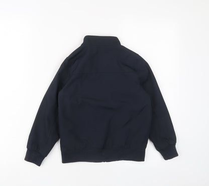 NEXT Boys Blue Jacket Size 6 Years Zip - Logo, Embroidered