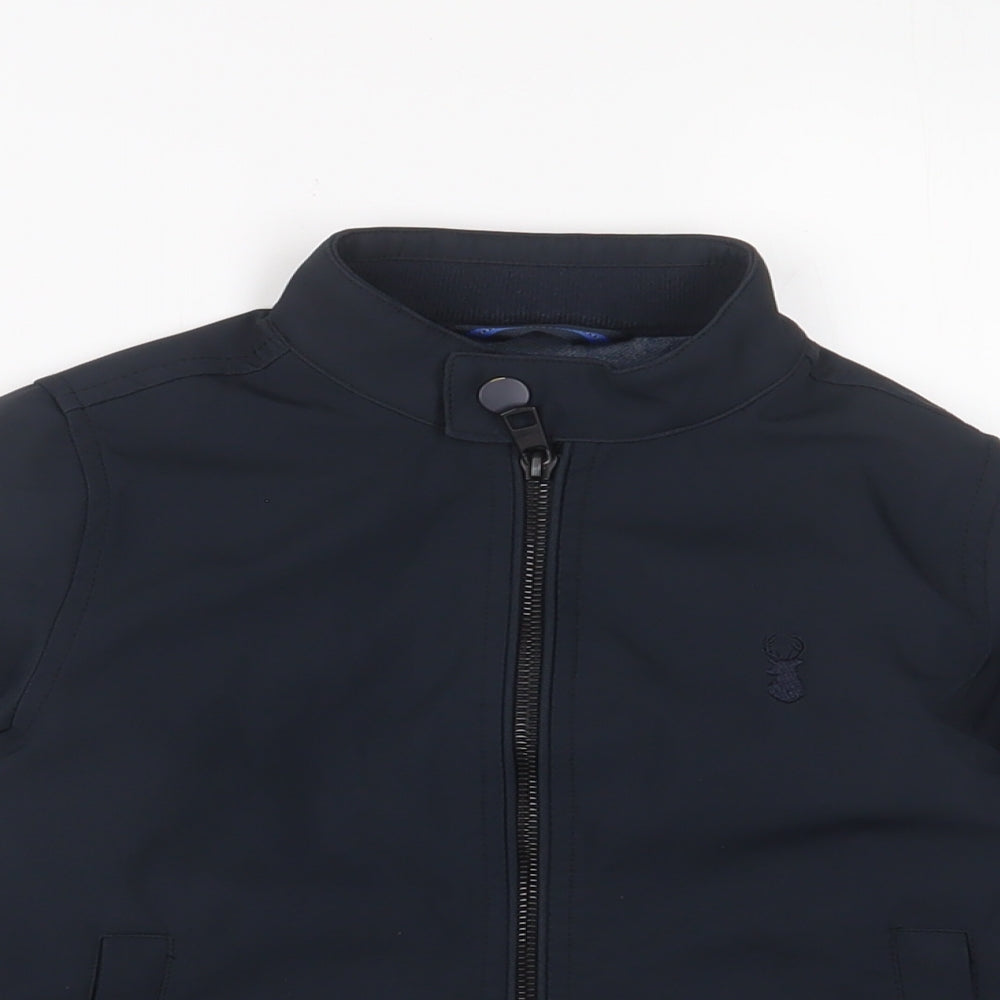 NEXT Boys Blue Jacket Size 6 Years Zip - Logo, Embroidered