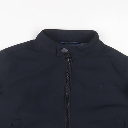 NEXT Boys Blue Jacket Size 6 Years Zip - Logo, Embroidered