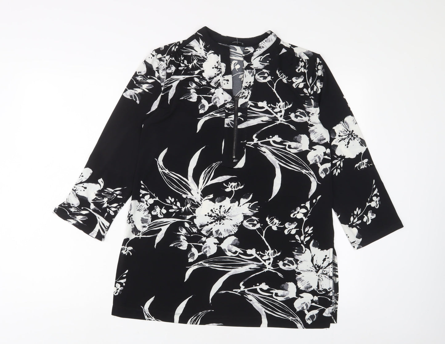 Womens UK Size 10 Roman Black Tunic T-Shirt