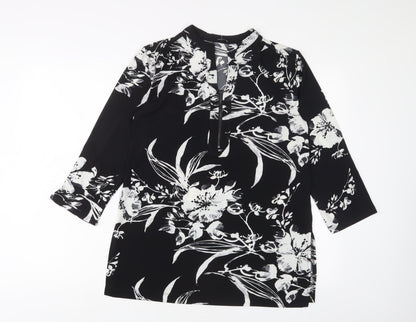 Womens UK Size 10 Roman Black Tunic T-Shirt