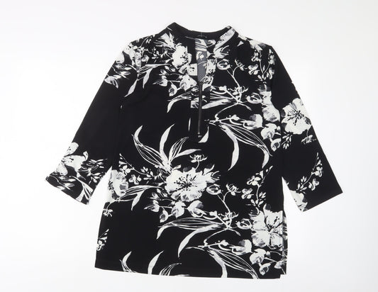 Womens UK Size 10 Roman Black Tunic T-Shirt