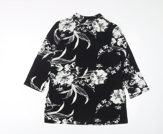 Womens UK Size 10 Roman Black Tunic T-Shirt