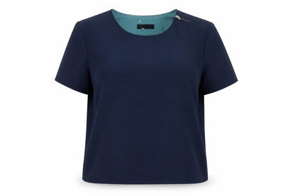 Autograph Womens Blue Polyester Basic T-Shirt Size 10 Crew Neck