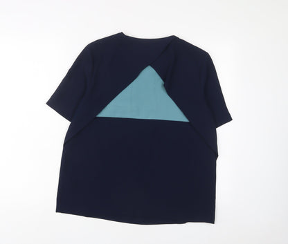 Autograph Womens Blue Polyester Basic T-Shirt Size 10 Crew Neck