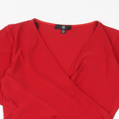 Missguided Womens Red Polyester Playsuit One-Piece Size 8 L3 in Pullover