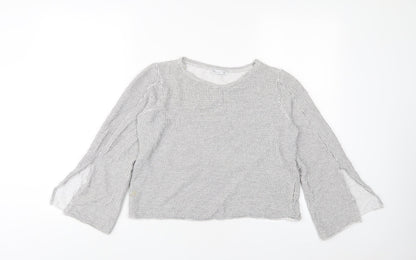 Womens UK Size M Zara Grey Cropped T-Shirt