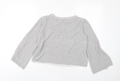 Womens UK Size M Zara Grey Cropped T-Shirt