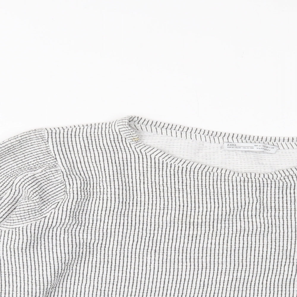 Womens UK Size M Zara Grey Cropped T-Shirt
