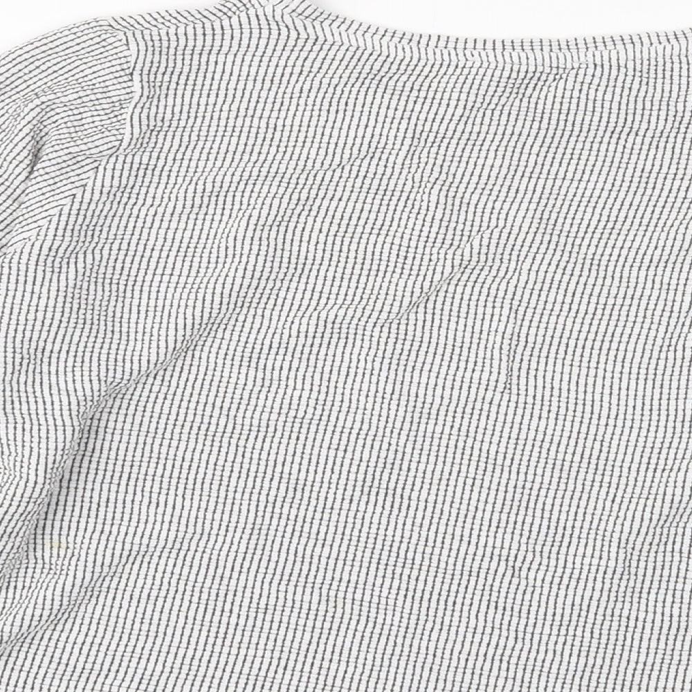 Womens UK Size M Zara Grey Cropped T-Shirt
