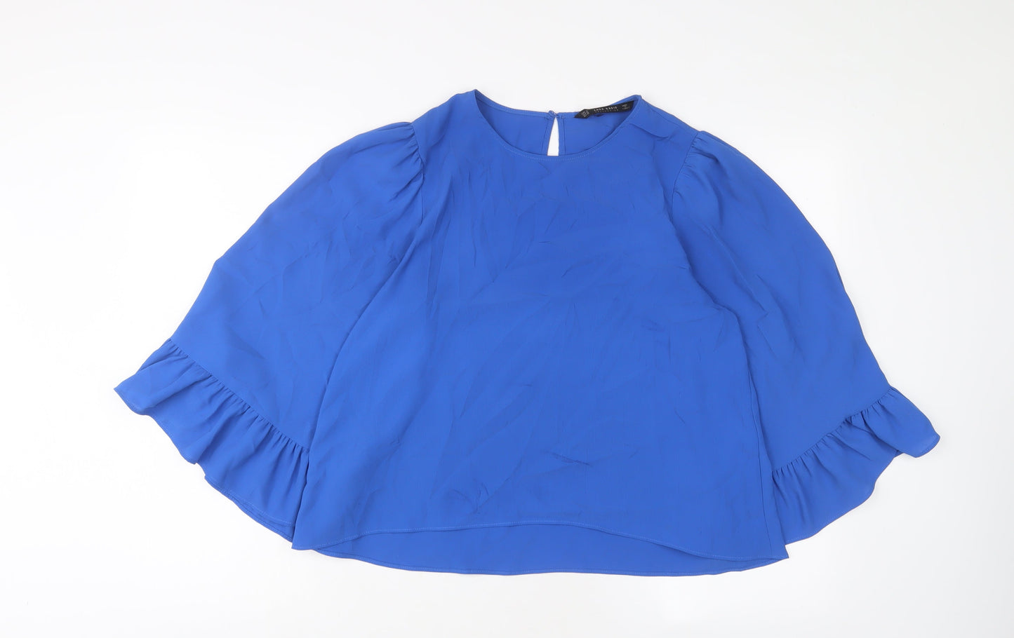 Womens UK Size M Zara Blue Basic Blouse
