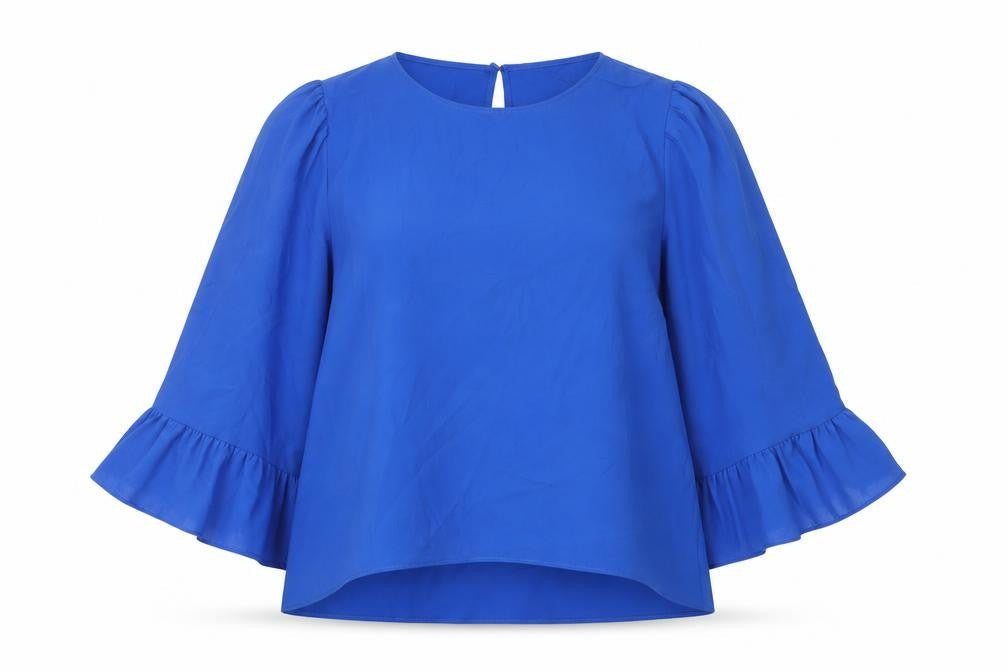 Womens UK Size M Zara Blue Basic Blouse
