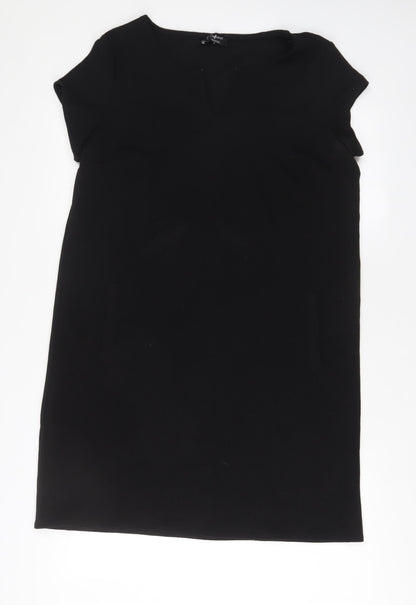 Yessica Womens Black Polyester A-Line Size 14 V-Neck Pullover