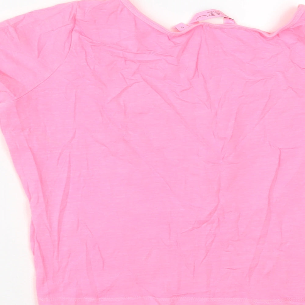 Womens UK Size 6 New Look Pink Cropped T-Shirt