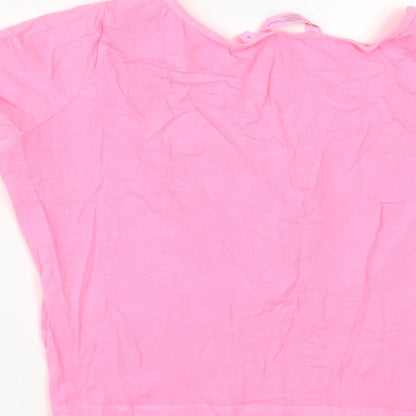 Womens UK Size 6 New Look Pink Cropped T-Shirt