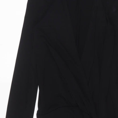 New Look Womens Black Polyester Bodycon Size 8 V-Neck Pullover
