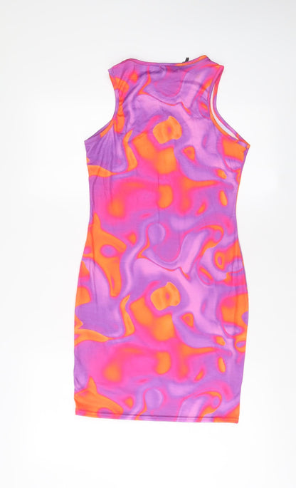 I SAW IT FIRST Womens Multicoloured Geometric Polyester Bodycon Size 12 Crew Neck Pullover