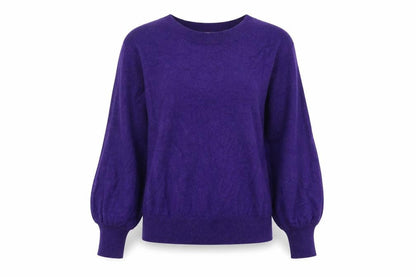 iCHIPP Womens Purple Boat Neck Viscose Pullover Jumper Size XS
