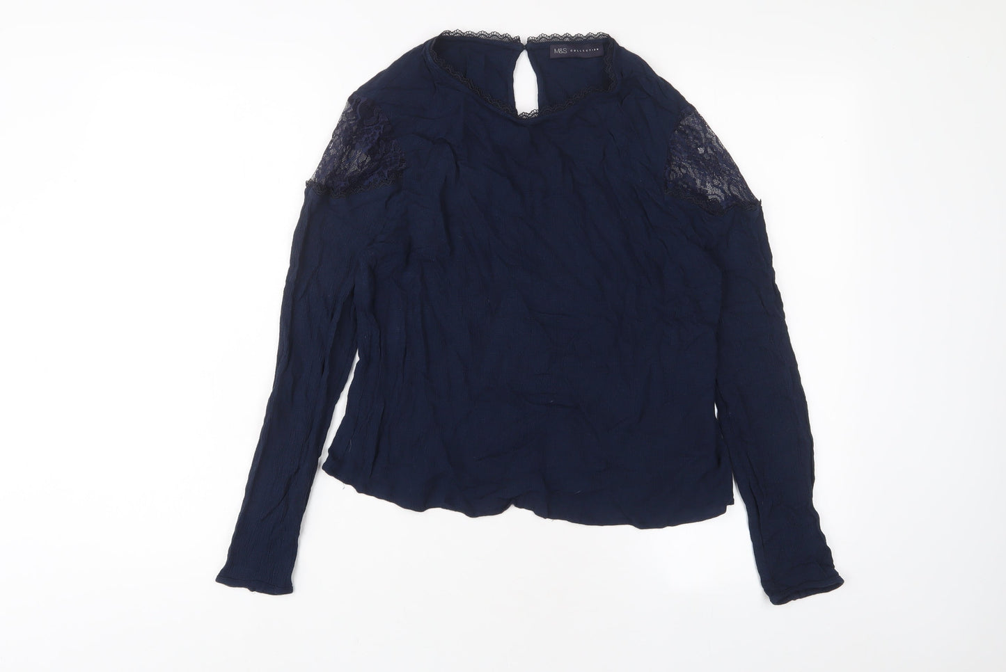 Womens UK Size 16 Marks and Spencer Blue Basic Blouse