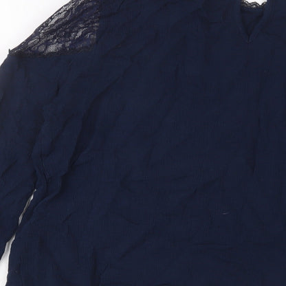 Womens UK Size 16 Marks and Spencer Blue Basic Blouse