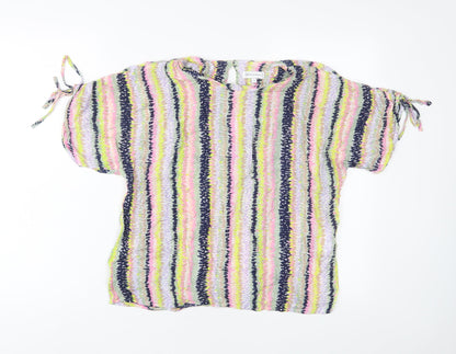 Womens UK Size 10 Warehouse Multicoloured Basic T-Shirt