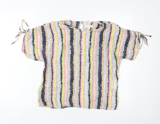 Womens UK Size 10 Warehouse Multicoloured Basic T-Shirt