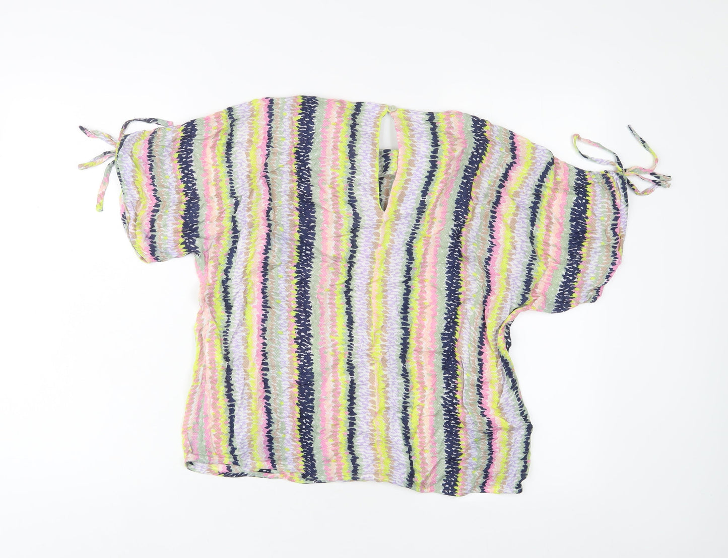 Womens UK Size 10 Warehouse Multicoloured Basic T-Shirt