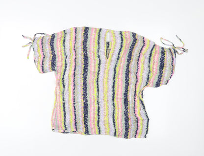 Womens UK Size 10 Warehouse Multicoloured Basic T-Shirt