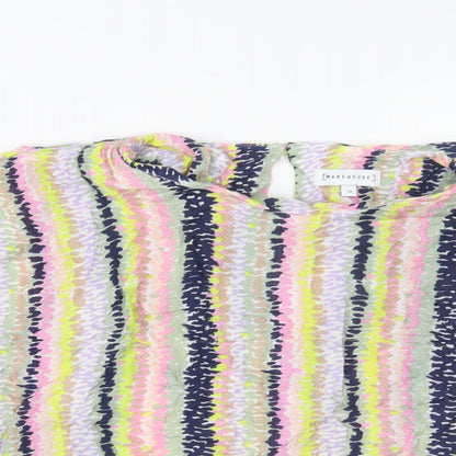 Womens UK Size 10 Warehouse Multicoloured Basic T-Shirt