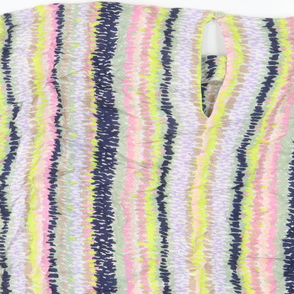 Womens UK Size 10 Warehouse Multicoloured Basic T-Shirt
