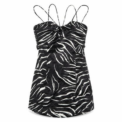 Zara Womens Black Animal Print Polyester A-Line Size L V-Neck Pullover