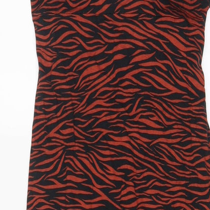 Bravissimo Womens Brown Animal Print Polyester A-Line Size 14 V-Neck Pullover