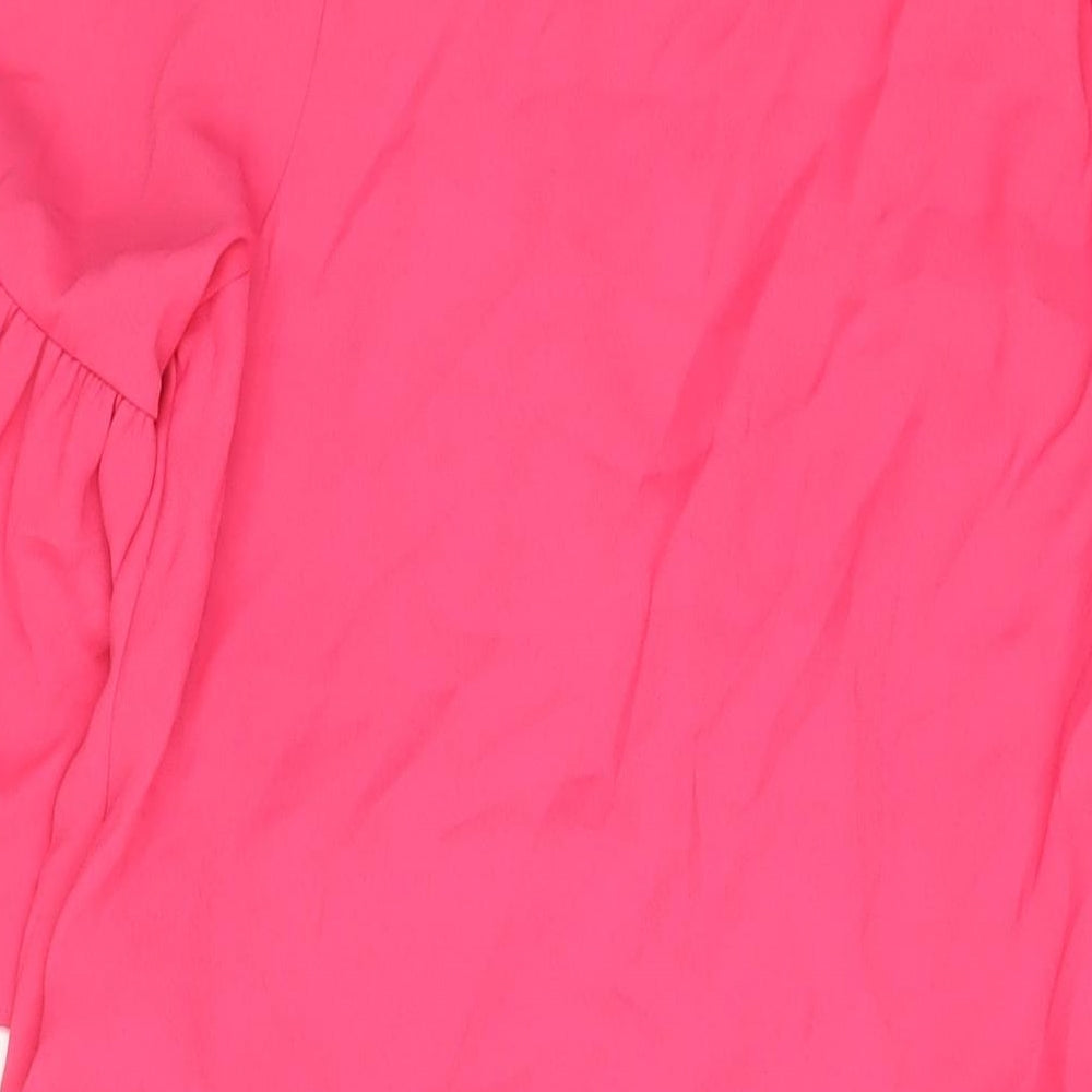 Marks and Spencer Womens Pink Polyester A-Line Size 12 Crew Neck Tie