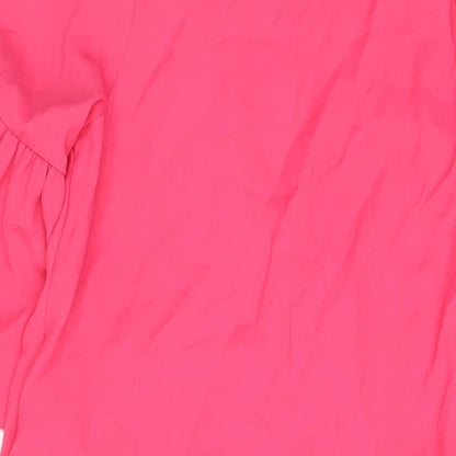 Marks and Spencer Womens Pink Polyester A-Line Size 12 Crew Neck Tie