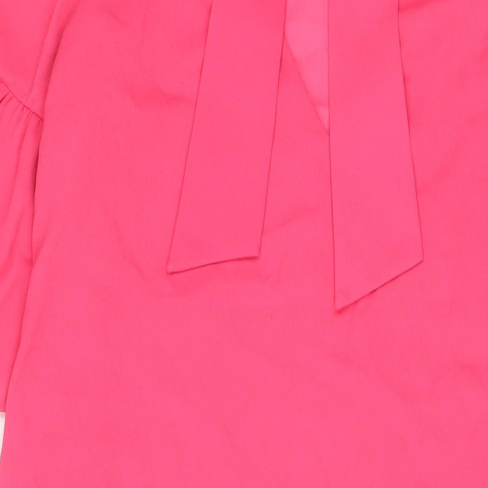 Marks and Spencer Womens Pink Polyester A-Line Size 12 Crew Neck Tie