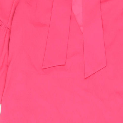Marks and Spencer Womens Pink Polyester A-Line Size 12 Crew Neck Tie