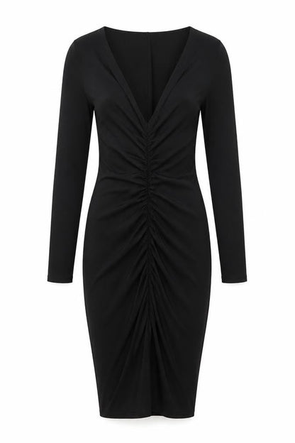 Boohoo Womens Black Polyester Bodycon Size 8 V-Neck Pullover