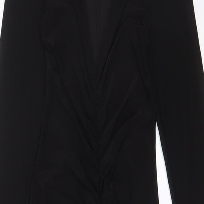 Boohoo Womens Black Polyester Bodycon Size 8 V-Neck Pullover