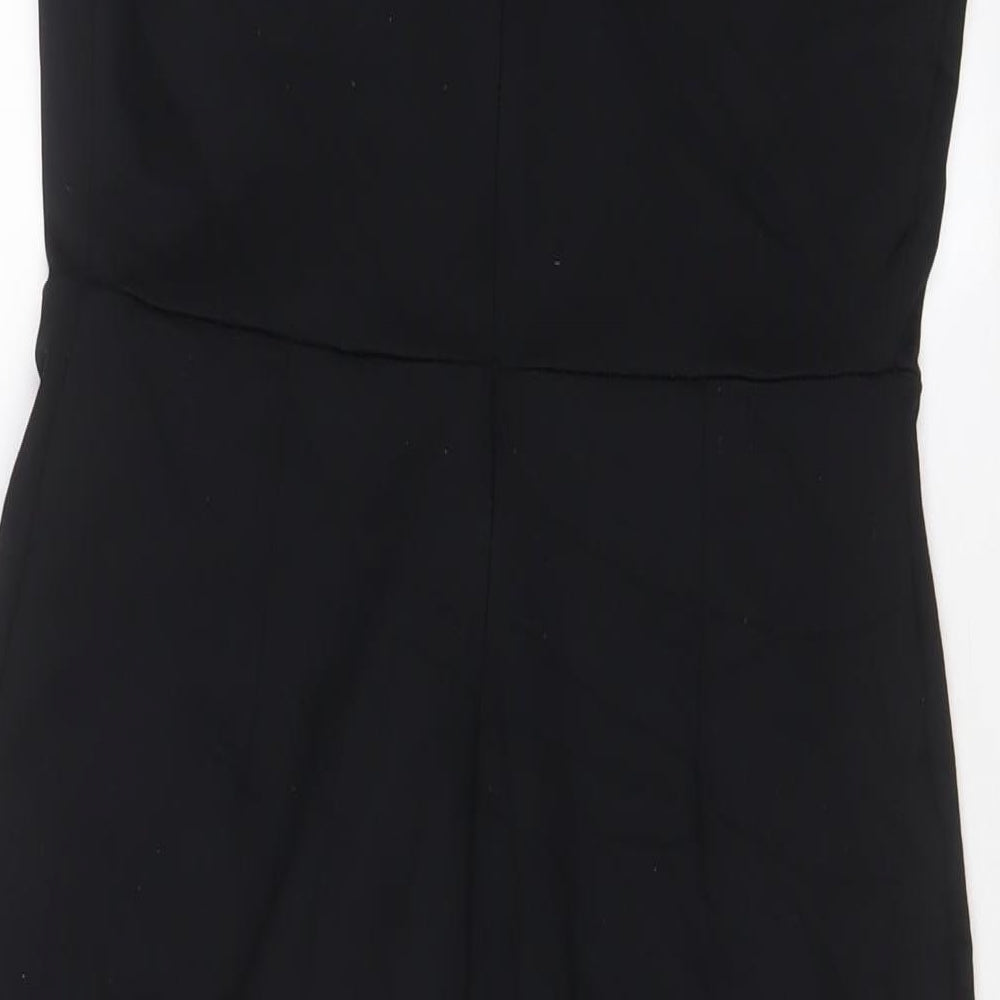 Cynthia Rowley Womens Black Polyester Sheath Size S V-Neck Zip