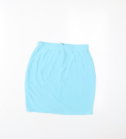 I SAW IT FIRST Womens Blue Polyester A-Line Skirt Size 12