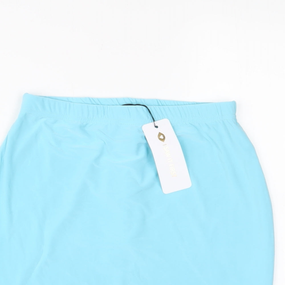 I SAW IT FIRST Womens Blue Polyester A-Line Skirt Size 12