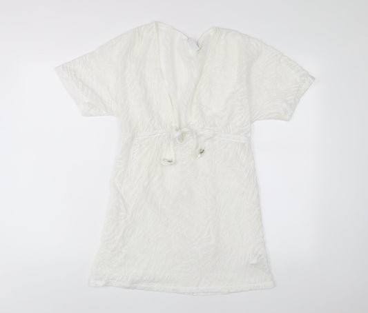 NEXT Womens White Polyester A-Line Size 8 V-Neck Pullover