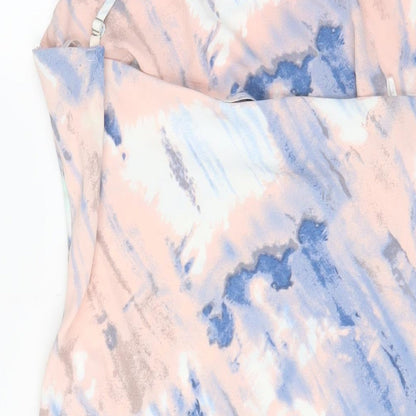 Quiz Womens Multicoloured Geometric Polyester A-Line Size 12 Cowl Neck Pullover