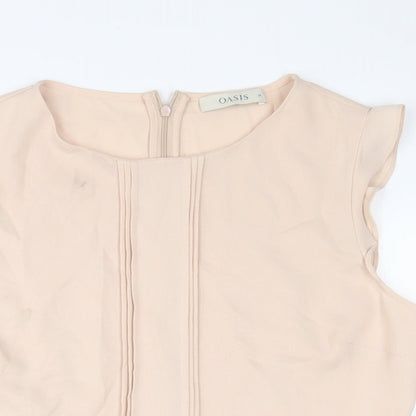 Womens UK Size 14 Oasis Beige Basic Tank
