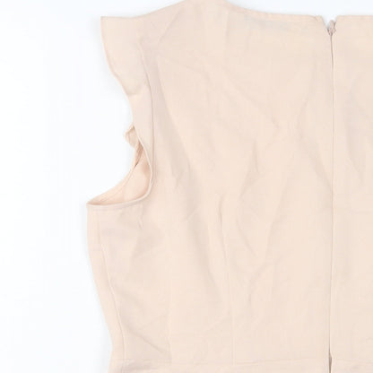 Womens UK Size 14 Oasis Beige Basic Tank