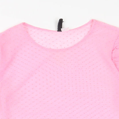 Womens UK Size M H&M Pink Basic T-Shirt